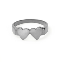 "The OG" - Double Heart Ring - Silver by &Livy