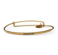 Posy - Fear Nothing Bangle - Antique Gold Finish by &Livy