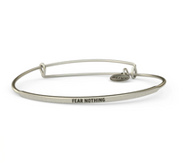 Posy - Fear Nothing Bangle - Antique Silver Finish by &Livy