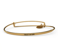 Posy - Trust In God Bangle - Antique Gold Finish by &Livy