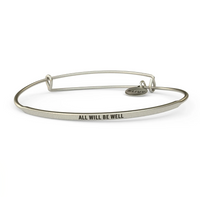 Posy - All Will Be Well Bangle - Antique Silver Finish by &Livy