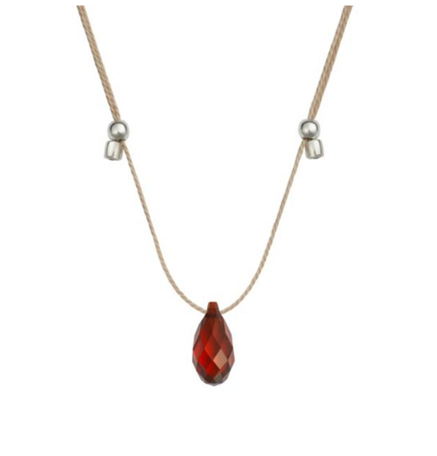 HyeVibe Crystal Necklace - Smoked Amber on Silver by &Livy - A. Dodson's