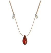 HyeVibe Crystal Necklace - Smoked Amber on Silver by &Livy
