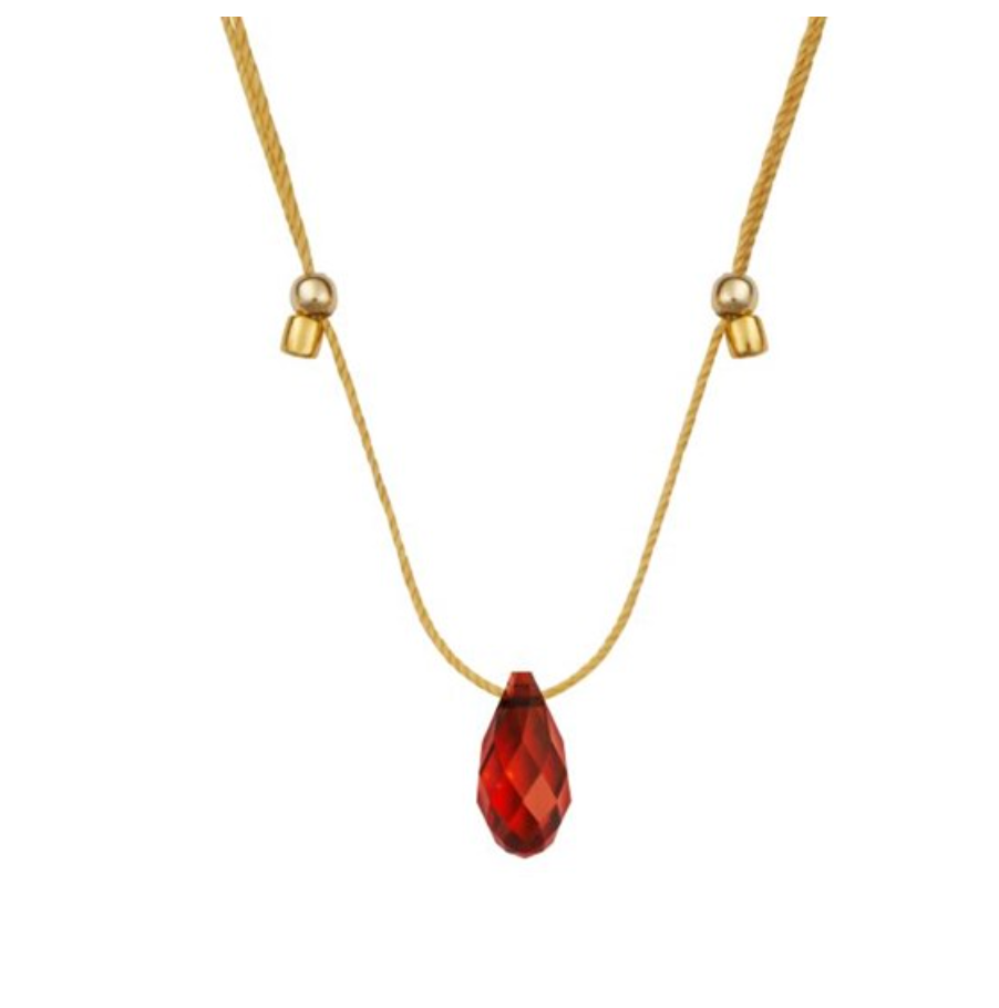 HyeVibe Crystal Necklace - Smoked Amber on Gold by &Livy - A. Dodson's