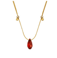 HyeVibe Crystal Necklace - Smoked Amber on Gold by &Livy