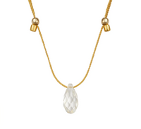 HyeVibe Crystal Necklace - Silver Shade on Gold by &Livy