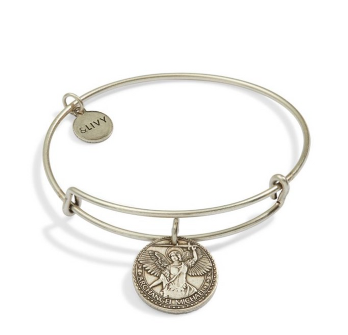Better Together - Mother Mary/Archangel Michael Bangle - Antique Silver Finish by &Livy