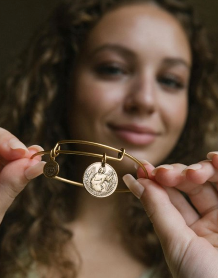 Better Together - Mother Mary/Archangel Raphael Bangle - Antique Gold Finish Finish by &Livy - A. Dodson's