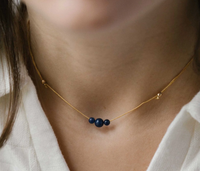 Hyevibe Multi Gemstone Slider Necklace - Gold - 8 Asst by &Livy
