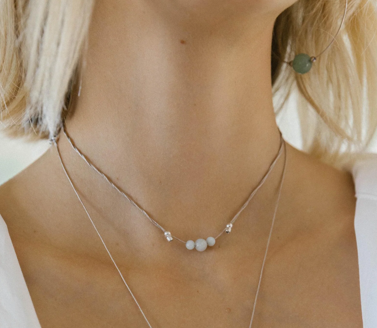 Hyevibe Multi Gemstone Slider Necklace - Silver - 8 Asst by &Livy - A. Dodson's