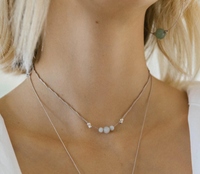 Hyevibe Multi Gemstone Silder Necklace - Silver - 8 Asst by &Livy