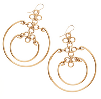 Chain Reaction Hoops Earrings - Antique Gold Finish by &Livy
