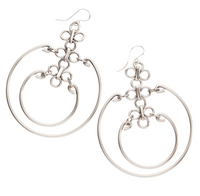 Chain Reaction Hoops Earrings - Antique Silver Finish by &Livy
