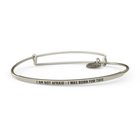 Posy - I Am Not Afraid I Was Born For This Bangle - Antique Silver Finish by &Livy
