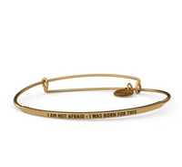 Posy - I Am Not Afraid I Was Born For This Bangle - Antique Gold Finish by &Livy