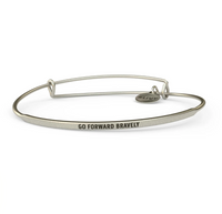 Posy - Go Forward Bravely Bangle - Antique Silver Finish by &Livy