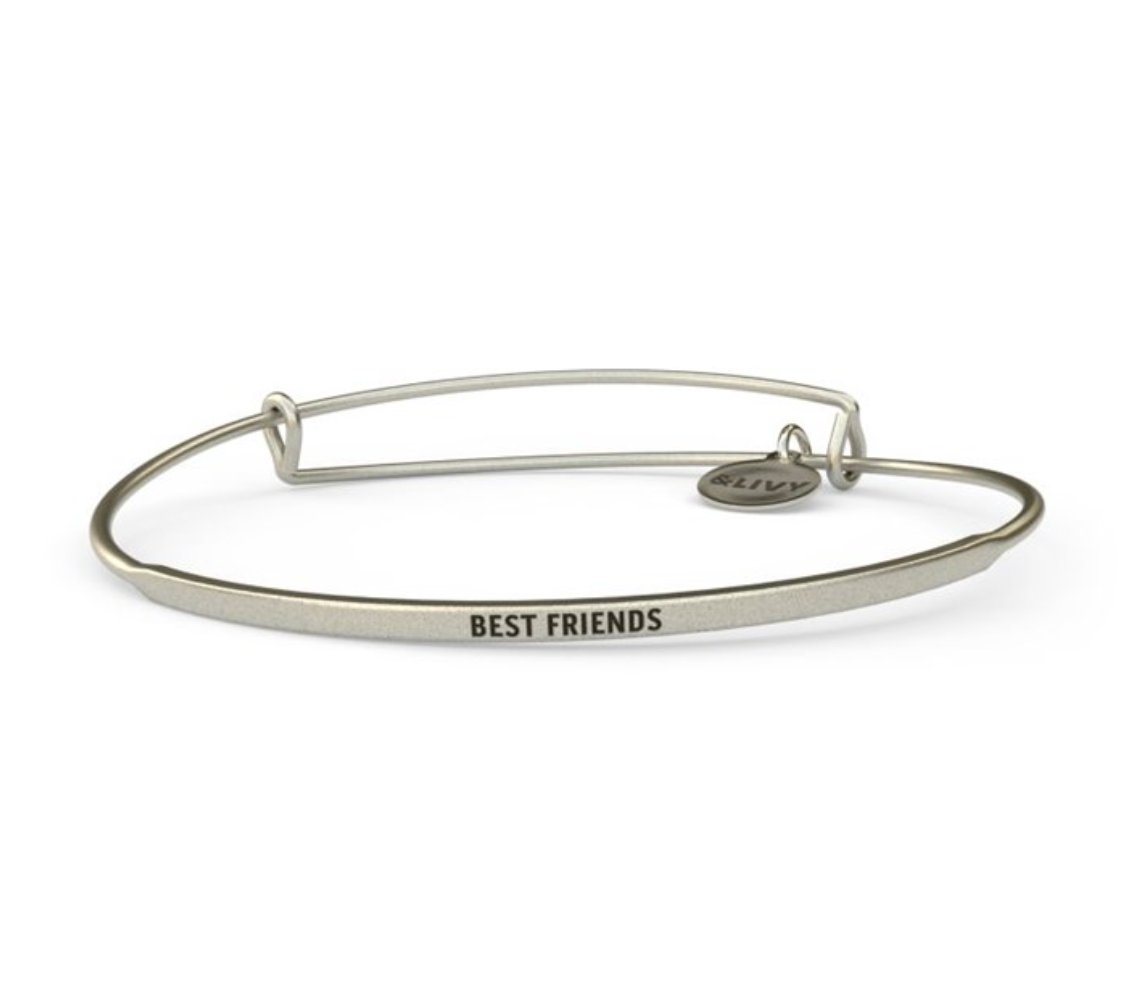 Posy - Best Friends Bangle - Antique Silver Finish by &Livy - A. Dodson's