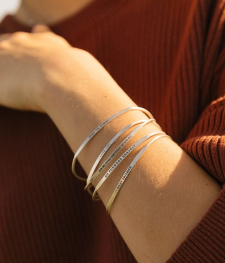 Posy - Best Friends Bangle - Antique Silver Finish by &Livy - A. Dodson's