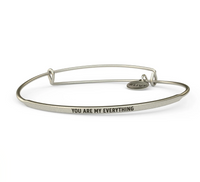 Posy - You Are My Everything Bangle - Antique Silver Finish by &Livy