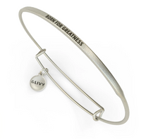 Posy - Born For Greatness Bangle - Antique Silver Finish by &Livy