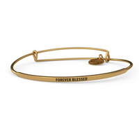 Posy - Forever Blessed Bangle - Antique Gold Finish by &Livy