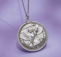 Better Together - Mother Mary/Michael Necklace Antique Silver Finish - Large by &Livy