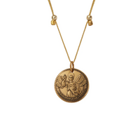 Better Together - Mother Mary/Gabriel Necklace Antique Gold Finish - Small by &Livy