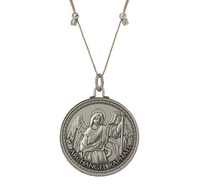 Better Together - Mother Mary/Raphael Necklace Antique Silver Finish - Large by &Livy