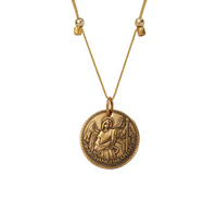 Better Together - Mother Mary/Raphael Necklace Antique Gold Finish - Small by &Livy