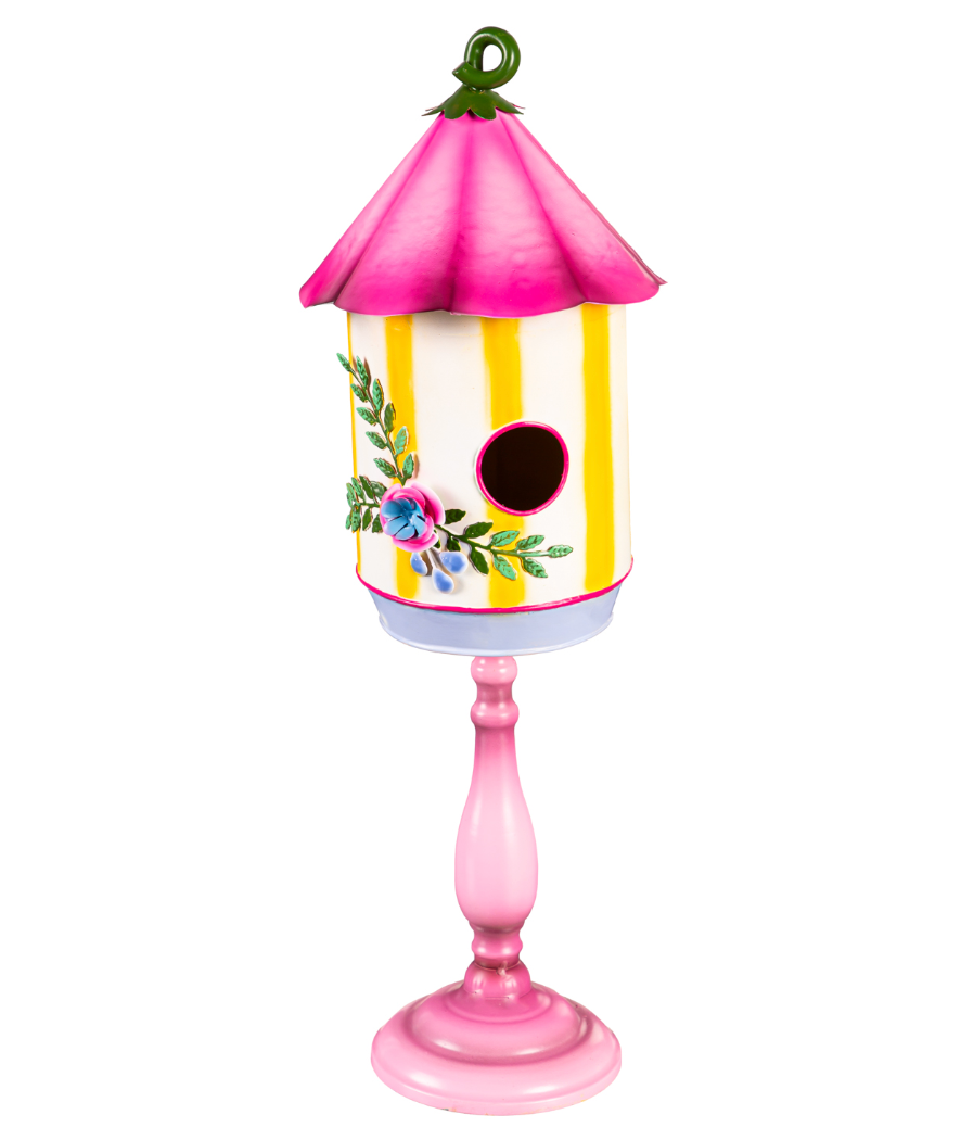 Whimsical Metal Birdhouse Statuary - 3 sizes - A. Dodson's