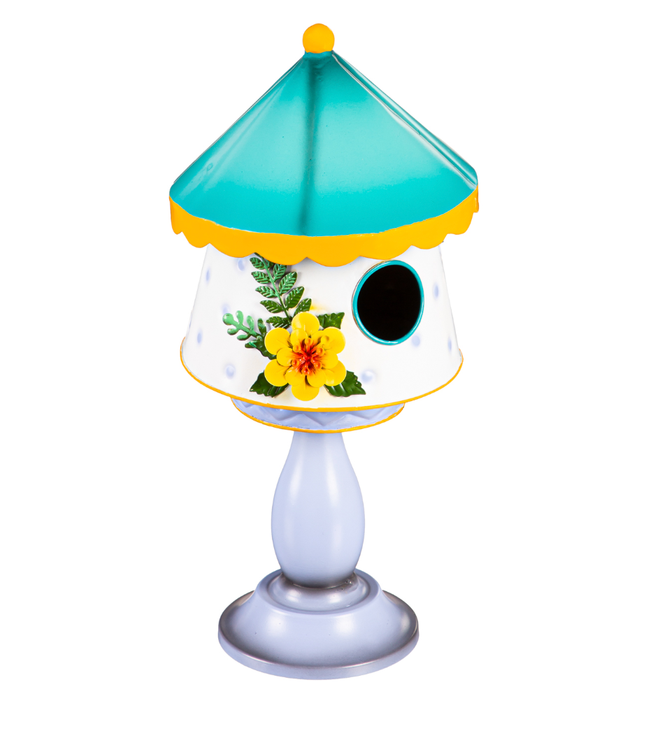 Whimsical Metal Birdhouse Statuary - 3 sizes - A. Dodson's