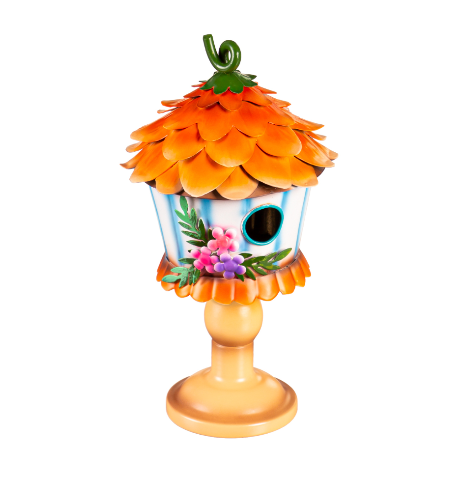 Whimsical Metal Birdhouse Statuary - 3 sizes - A. Dodson's