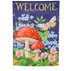 Welcome Mushroom Suede Garden Flag - A. Dodson's