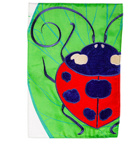 Big Ladybug Applique Garden Flag