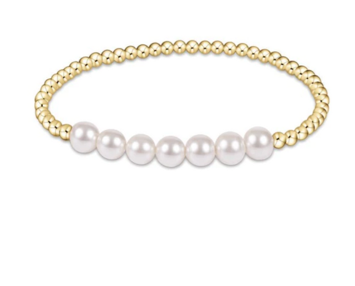 classic beaded bliss 3mm bead bracelet - 6mm pearl by enewton