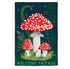 Welcome Friends Mushroom Garden Linen Garden Flag - A. Dodson's