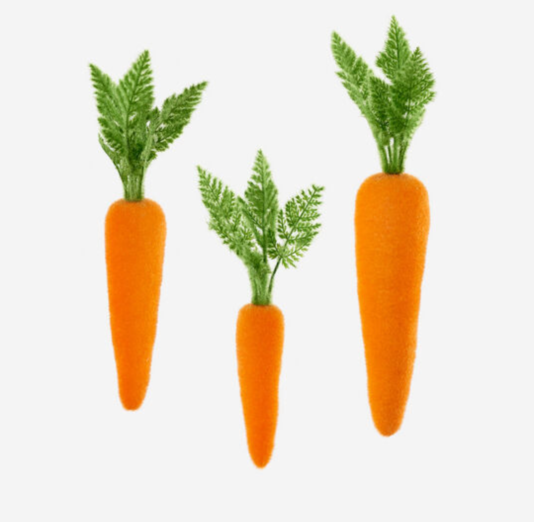 Flocked Orange Carrot, 3 Sizes - A. Dodson's