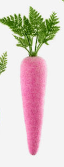 Flocked Colored Carrot, 6 Asst - A. Dodson's