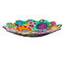 18" Abstract Floral Sculpted Edge Glass Bird Bath