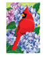 Red Cardinal and Hydrangeas Applique Garden Flag - A. Dodson's