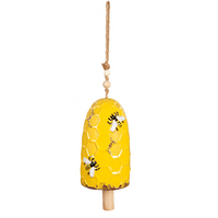 Bee Hive Ceramic Garden Bell with Rope