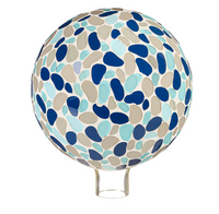 10" Mosaic Glass Gazing Ball, Blue Cobblestone