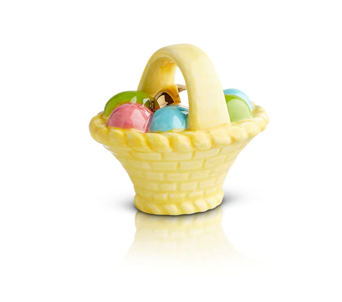 NORA FLEMING A TISKET, A TASKET BASKET WITH EGGS MINI A214