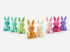 Flocked Sitting Bunny, Large, PVC, 20" - 8 colors