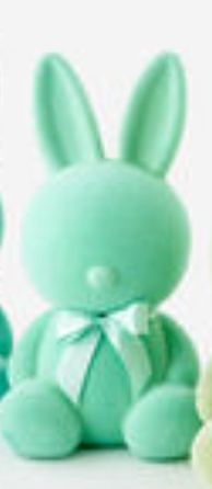 Flocked Sitting Bunny, Large, PVC, 20" - 8 colors