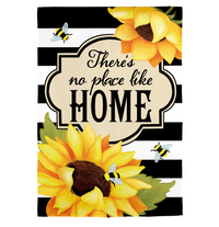 There's No Place Like Home Burlap Garden Flag