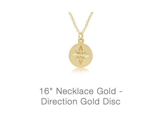 16" Necklace Gold - Direction Gold Disc by enewton