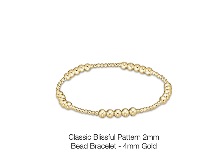 classic blissful pattern 2mm bead bracelet - 4mm gold by enewton