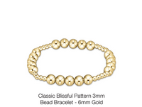 classic blissful pattern 3mm bead bracelet - 6mm gold by enewton