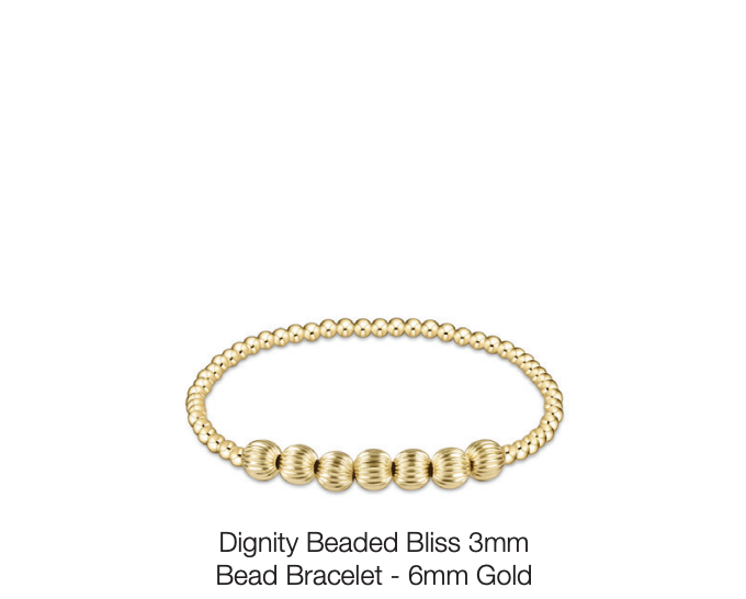 dignity beaded bliss 3mm bead bracelet - 6mm gold bracelet by enewton